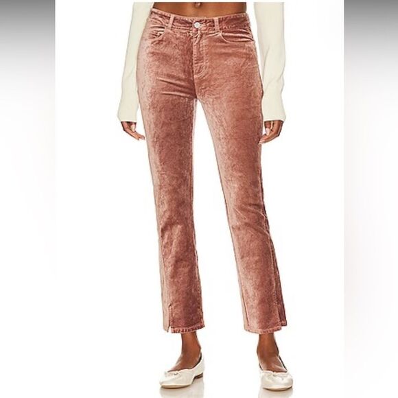 Paige Womens Cindy Straight in Warm Suede Velvet 28 Grunge Boho $219 - Picture 2 of 14